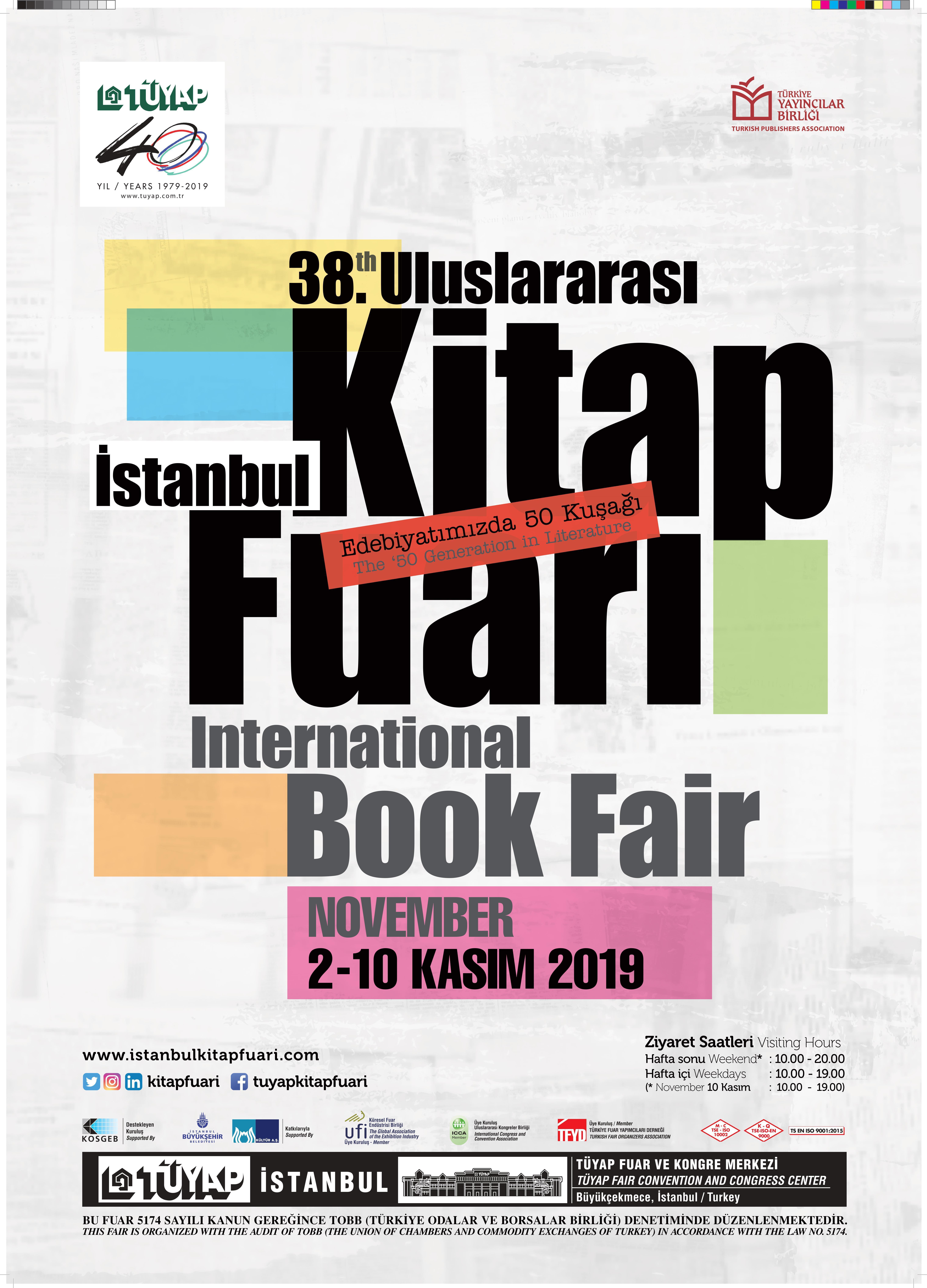 38. Uluslararası İstanbul Kitap Fuarı yarın başlıyor