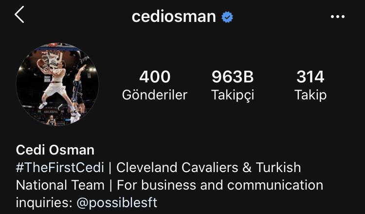 Bir Instagram hesabının anatomisi: Cedi Osman