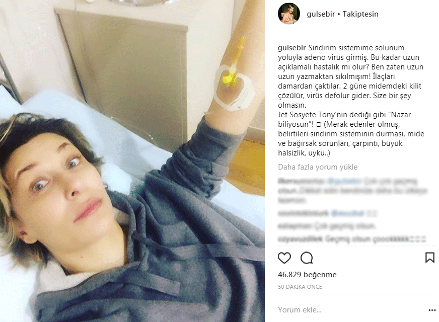Gülse Birsel hastanelik oldu (Instagramdan duyurdu)