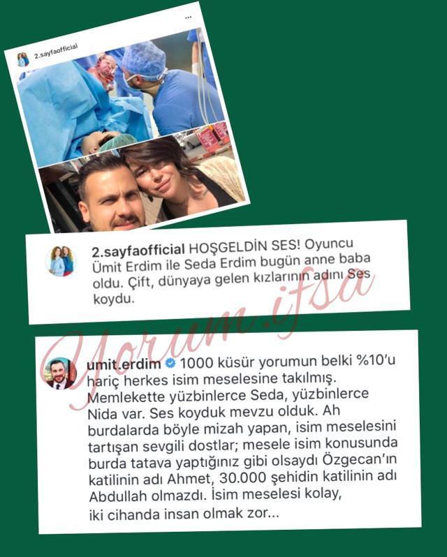 Ümit Erdim, kızının adını eleştirenlere çok kızdı