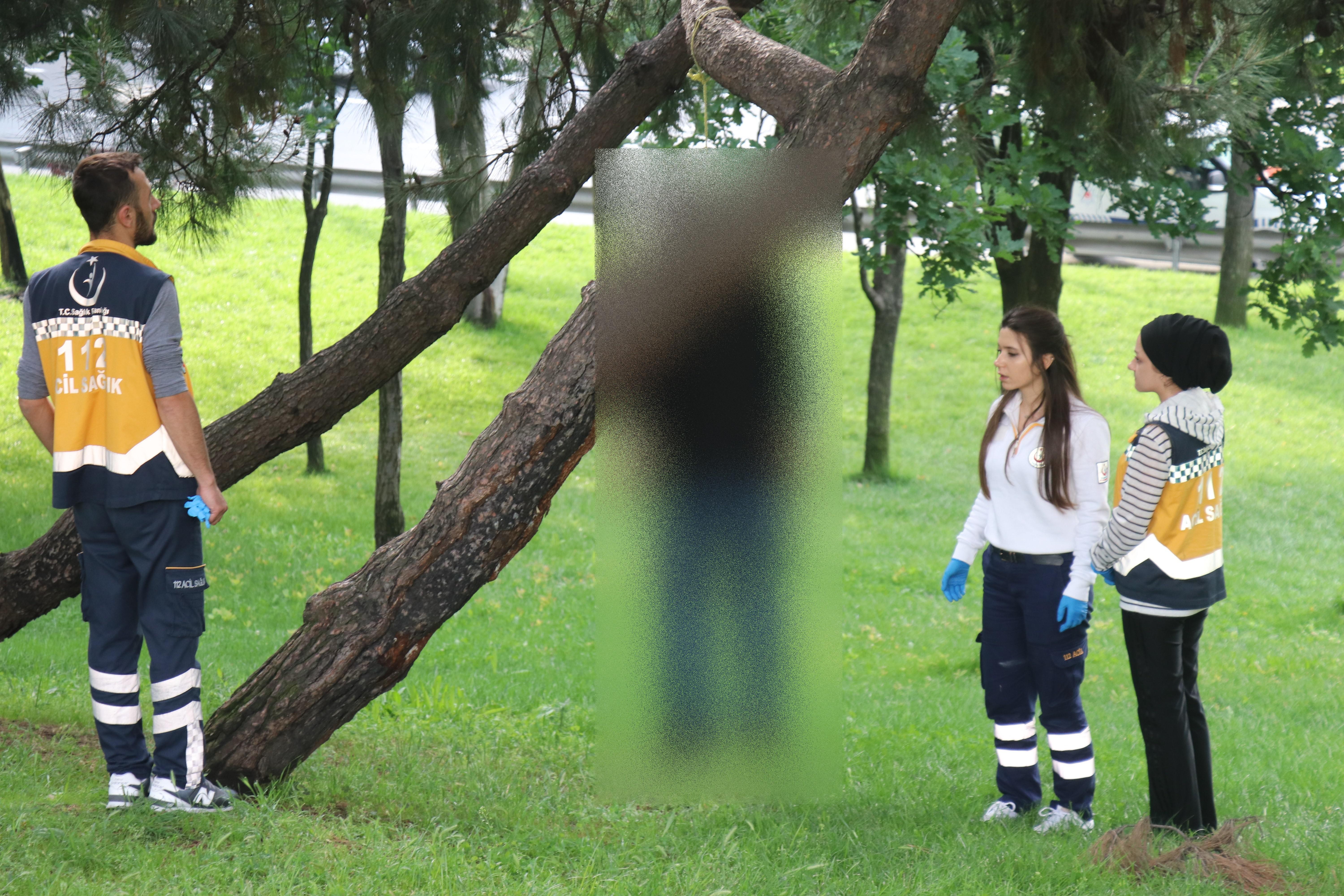 İstanbul Beyoğlunda bir kişi ağaca asılı bulundu