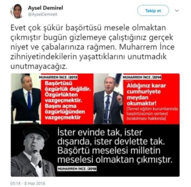 Danıştay üyesi Aysel Demirel attığı siyasi tweeti sildi