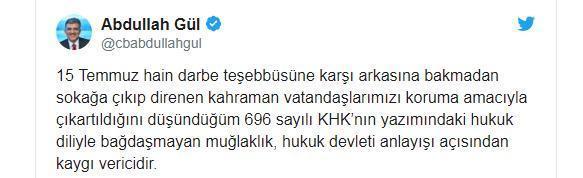 11. Cumhurbaşkanı Abdullah Gülden Erdoğana tebrik telefonu