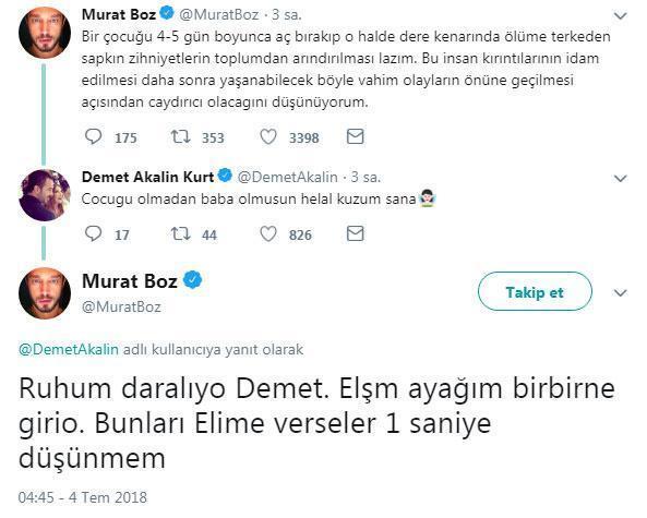 Murat Boz: Ruhum daralıyor Demet...