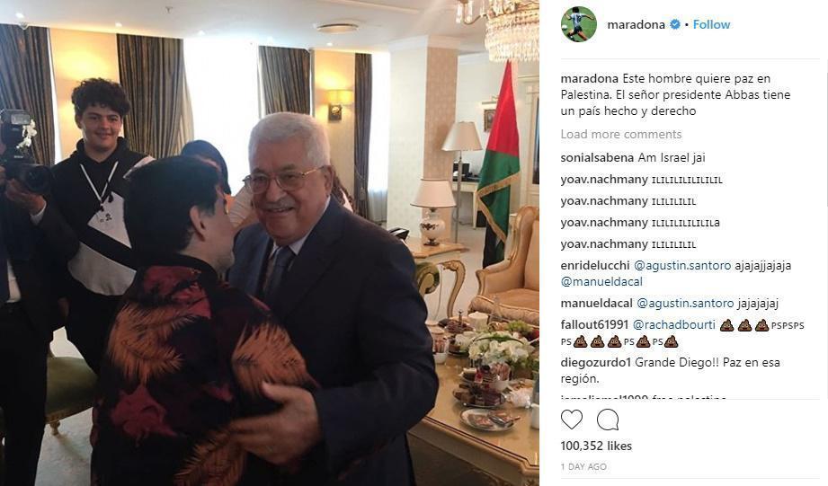 Maradonadan Mahmud Abbasa: Ben Filistinliyim