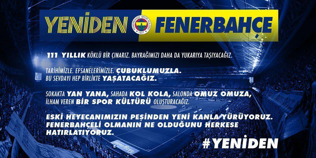 Fenerbahçeden yeni slogan Yeniden