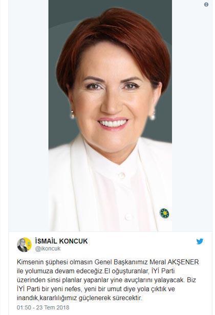 Meral Akşener istifa edecek mi İYİ Partili İsmail Koncuktan açıklama