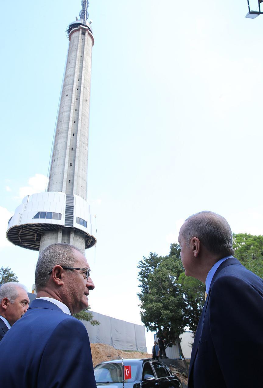 Cumhurbaşkanı Erdoğan Küçük Çamlıca TV-Radyo Kulesi inşaatını inceledi
