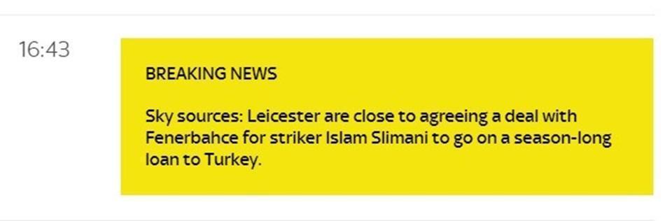İngilizler duyurdu: Fenerbahçe Slimaniyi kiralıyor