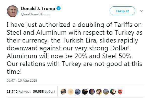 ABD Başkanı Trumptan Türkiyeye ilişkin skandal paylaşım