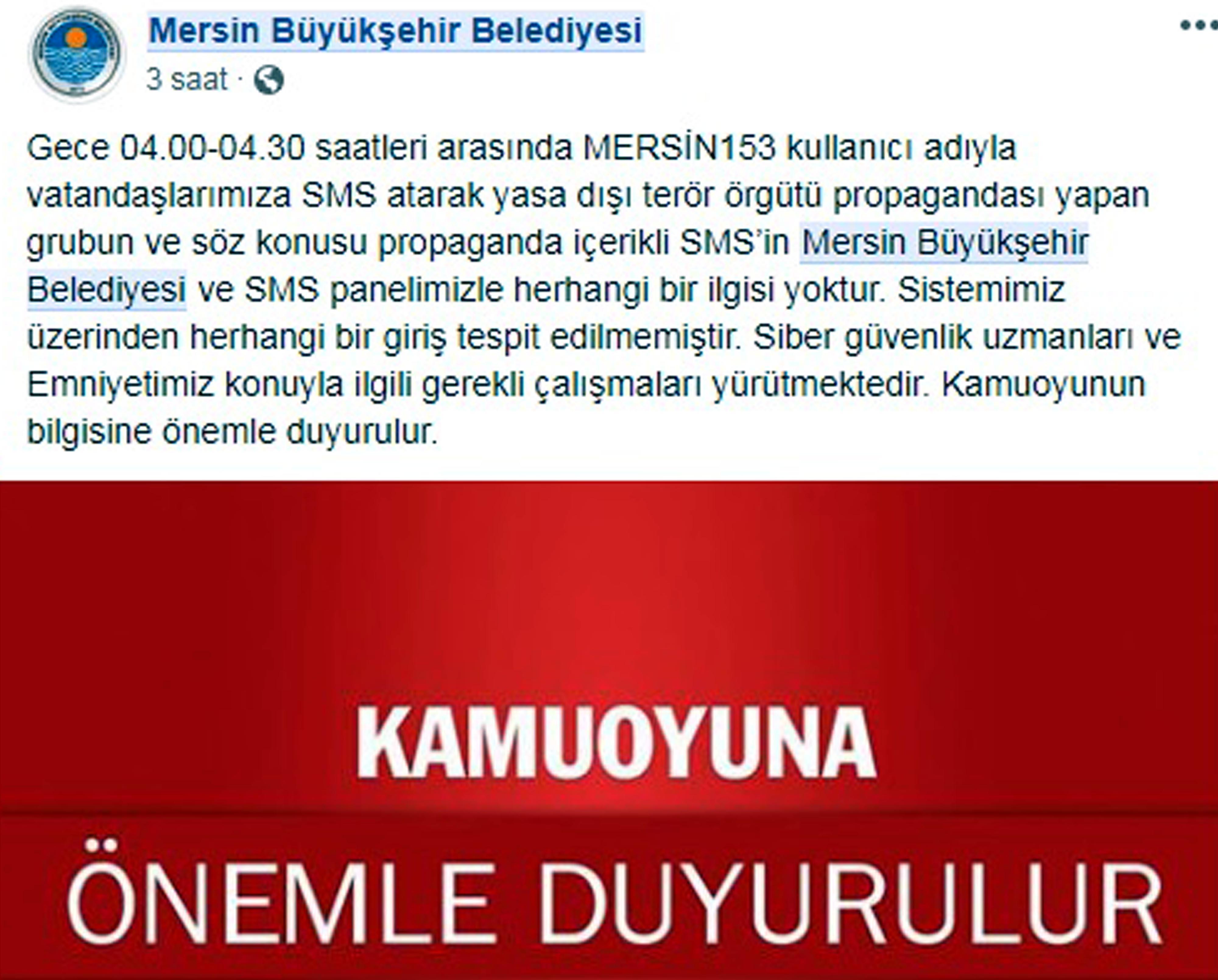 PKK toplu mesaj attı, Mersin karıştı