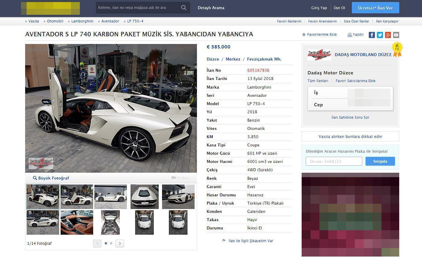 Kenan Sofuoğlu’nun, Lamborghini marka otomobili satışa çıktı