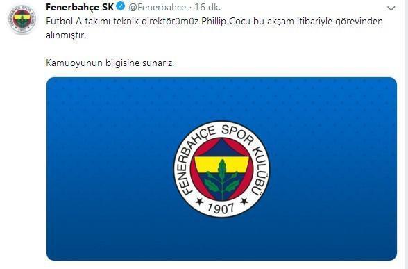 Fenerbahçede Phillip Cocunun görevine son verildi
