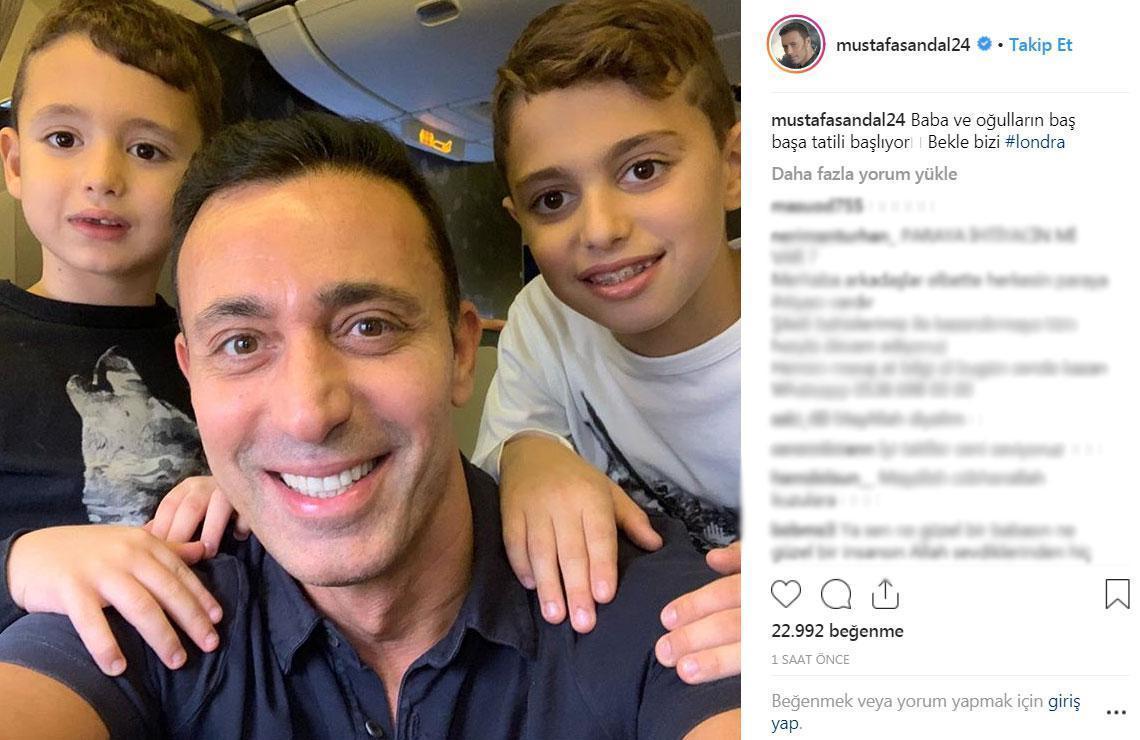 Mustafa Sandal iki oğluyla tatile çıktı