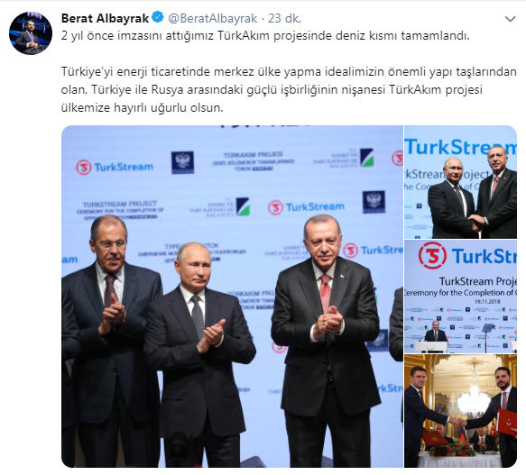 Son dakika Hazine ve Maliye Bakanı Berat Albayraktan TürkAkım projesi mesajı...