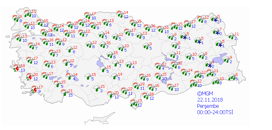 22 Kasım Perşembe hava durumu... İstanbul, Ankara ve İzmirde hava sıcaklığı ne