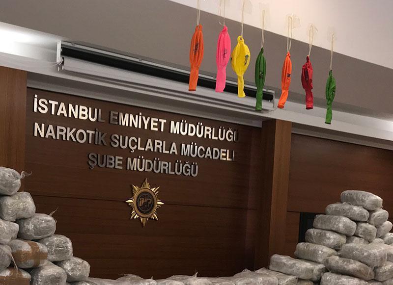İstanbulda 15 milyon liralık operasyon Uyuşturucuları balonla çıkaracaklardı