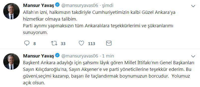 Mansur Yavaş, CHPnin Ankara adayı oldu