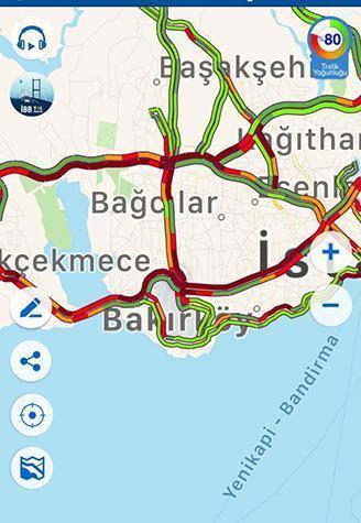 İstanbulda E-5’te trafik yoğunluğu yüzde 80’lere ulaştı