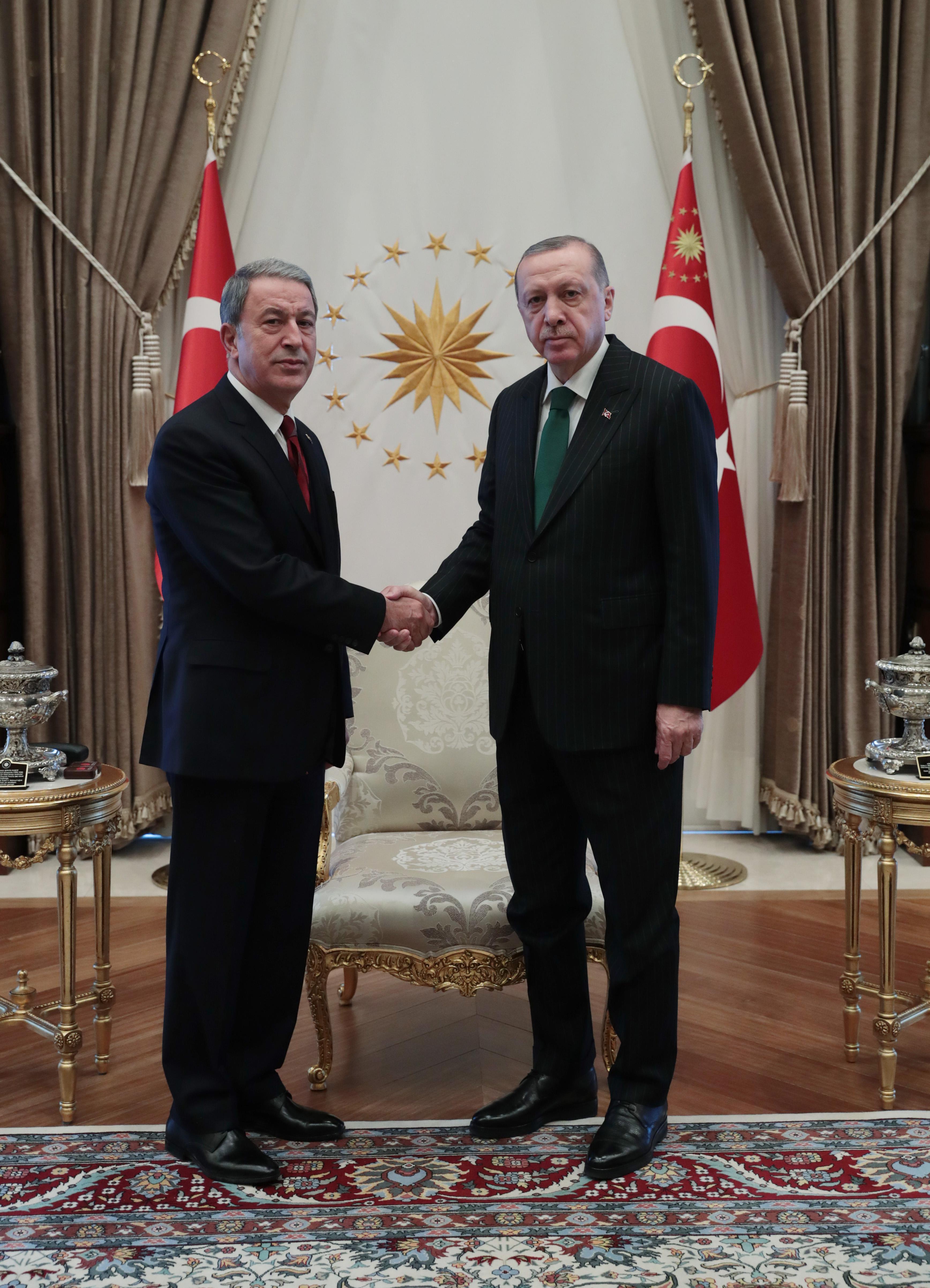 Milli Savunma Bakanı Akar ile Genelkurmay Başkanı Güler Beştepede