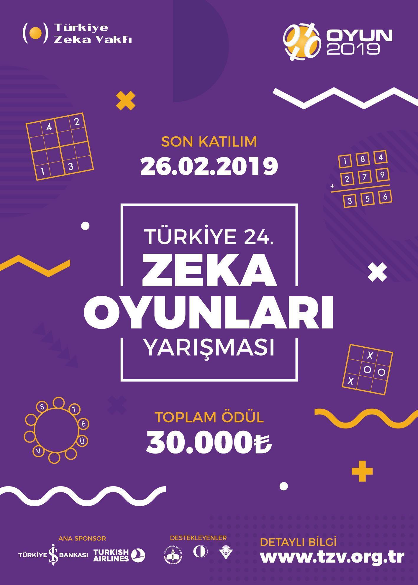 Türkiye Zeka Vakfından 30 bin TL ödüllü yarışma