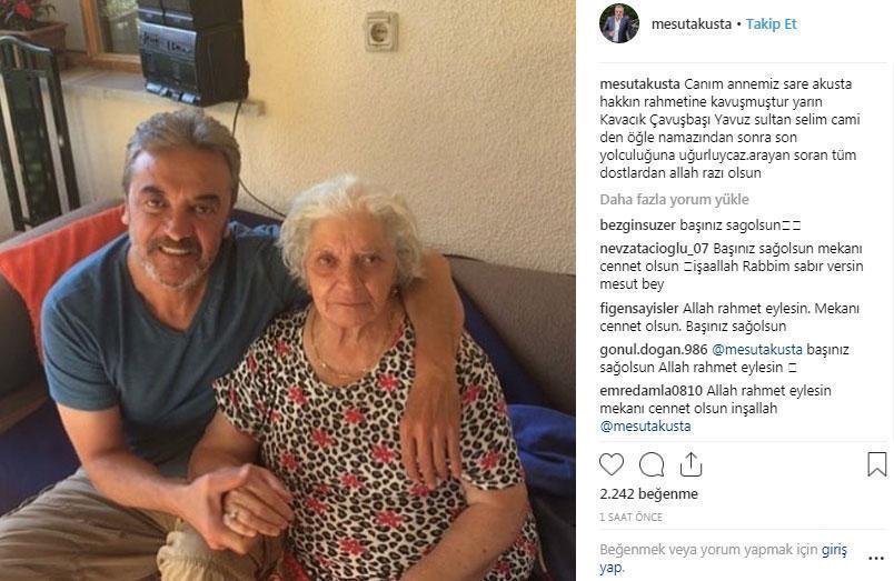 Oyuncu Mesut Akustanın annesi hayatını kaybetti