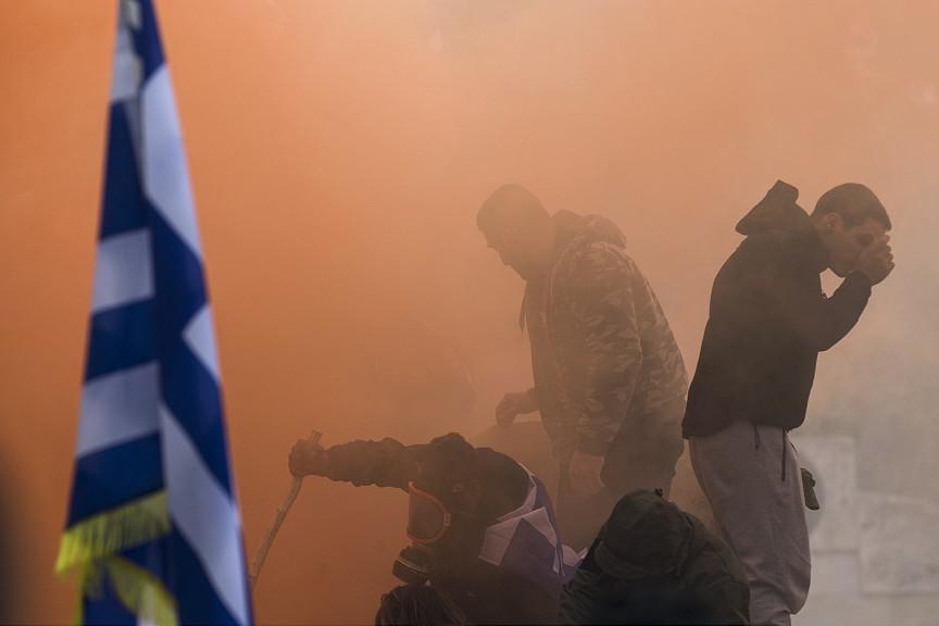 Yunanistanda olaylı Makedonya gösterisi