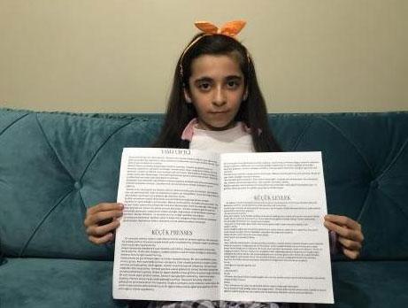 9 yaşındaki Nergis hikaye kitabı yazdı