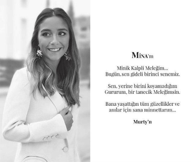 Son dakika... Mina Başaranın nişanlısı Murat Gezerden duygulandıran ilan