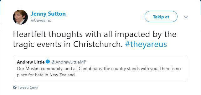 Yeni Zelandada cami saldırısının ardından sosyal medyada Onlar biziz mesajları yağmaya başladı