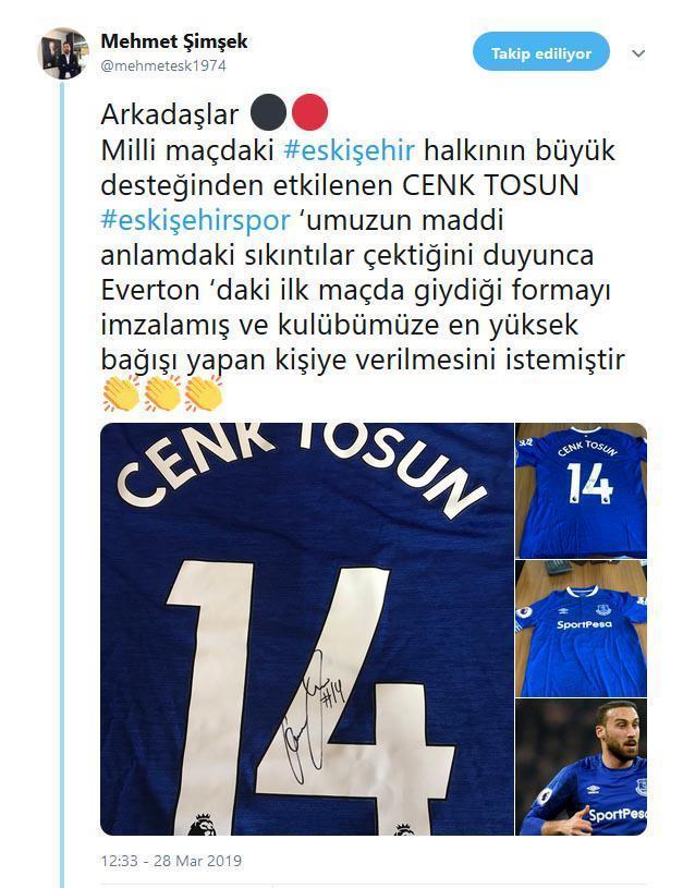 Cenk Tosun’dan Eskişehirspora destek
