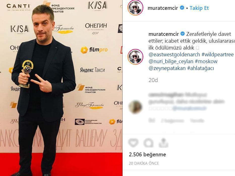 Murat Cemcir Rusyada ödül aldı
