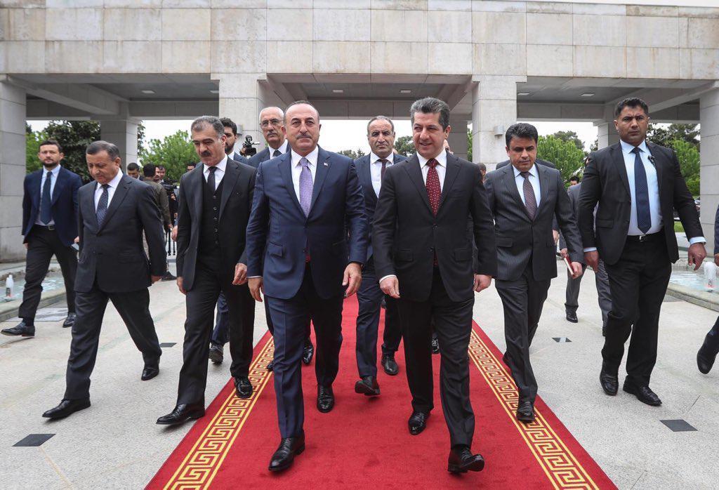 Çavuşoğlu IKBY Başbakanı Neçirvan Barzani ile görüştü