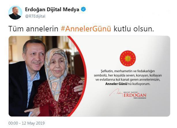 Cumhurbaşkanı Erdoğandan Anneler Günü mesajı