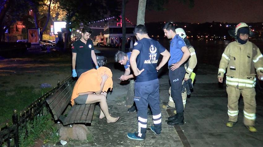 Beşiktaşta denize atlayan kişi polis ve itfaiyeyi alarma geçirdi