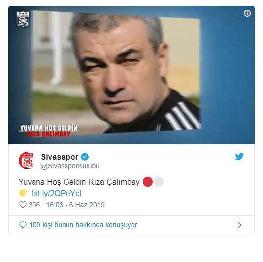 Son dakika: Sivasspor, Rıza Çalımbayı resmen açıkladı