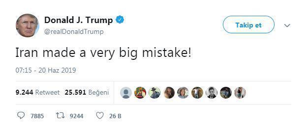 Son dakika... Trump: İran çok büyük bir hata yaptı