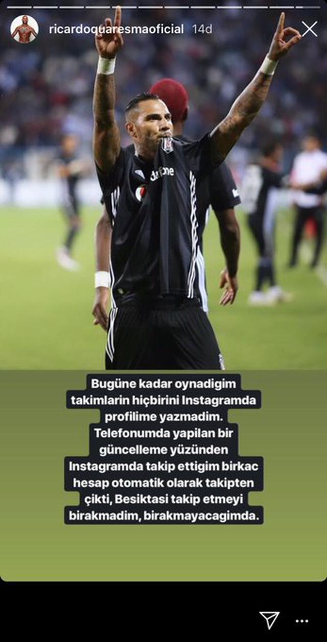 Beşiktaşı takibi bırakmıştı Quaresmadan açıklama