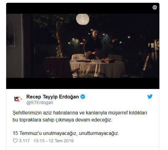 Cumhurbaşkanı Erdoğandan 15 Temmuz paylaşımı