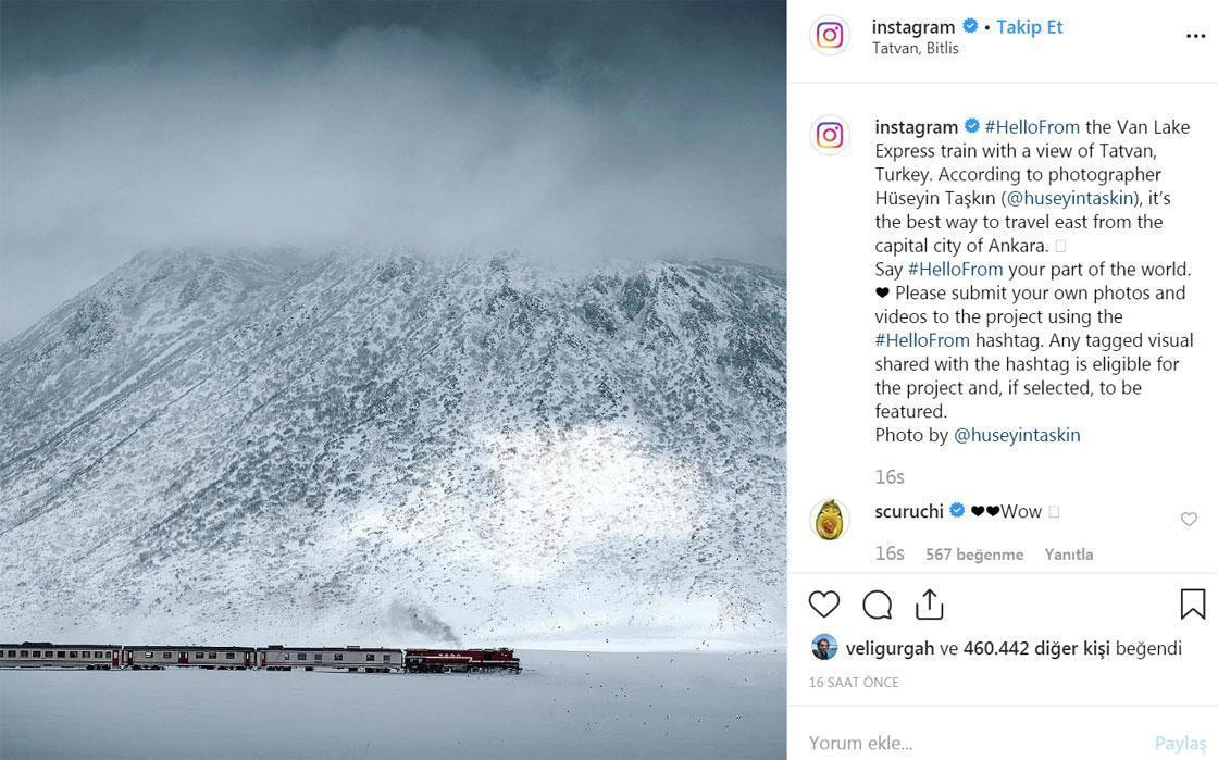 Instagramdan Van Gölü Ekspresi paylaşımı