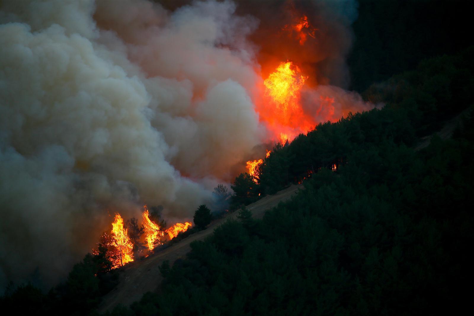 İzmirdeki orman yangını Menderes ve Seferihisar ilçelerine sıçradı