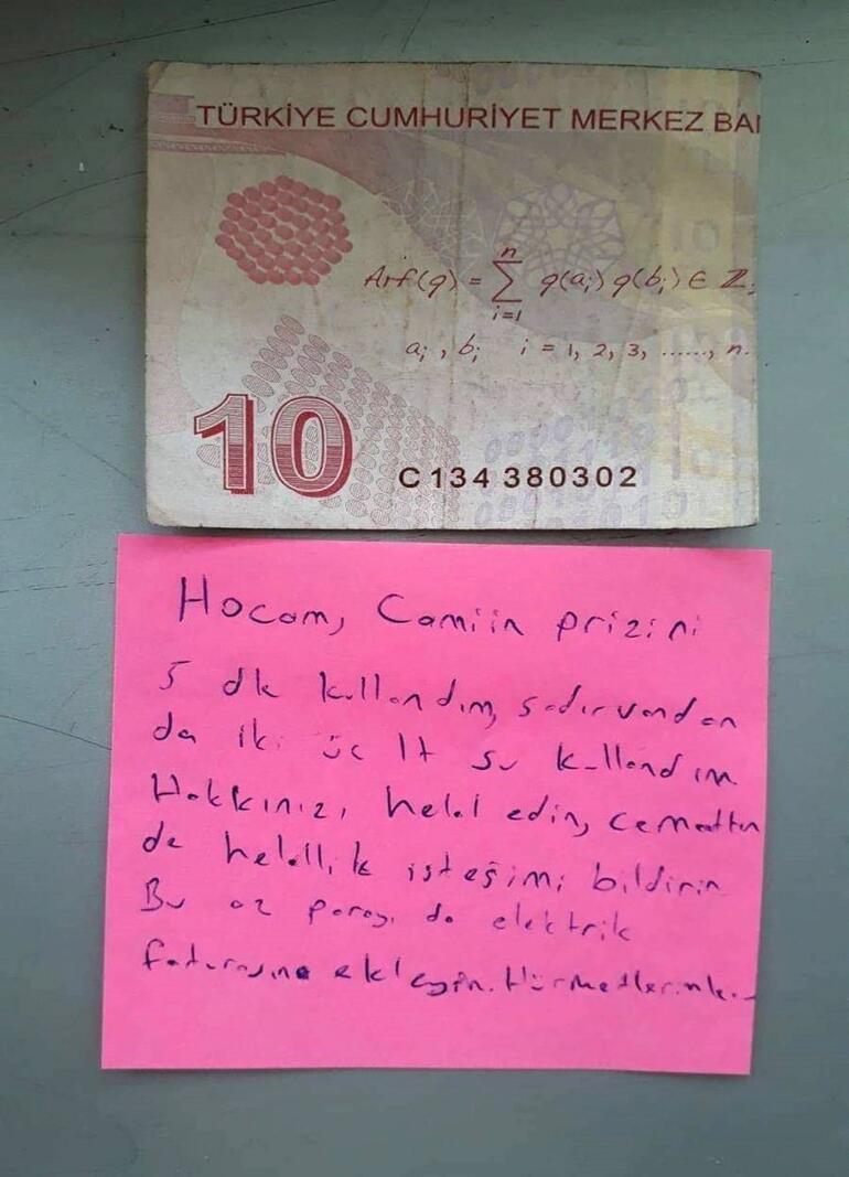 Camiye bir not ve para bıraktı