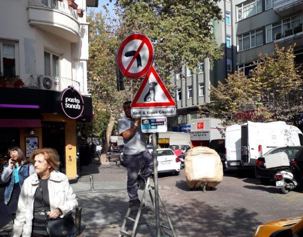 Beşiktaş sokaklarında kedi köpek çıkabilir tabelası