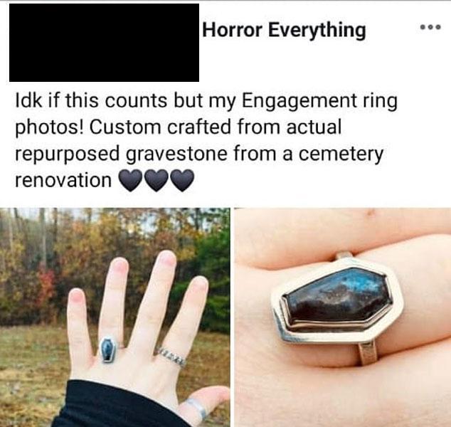 Lütfen trend olmasın Mezar taşından evlilik yüzüğü yaptırdı