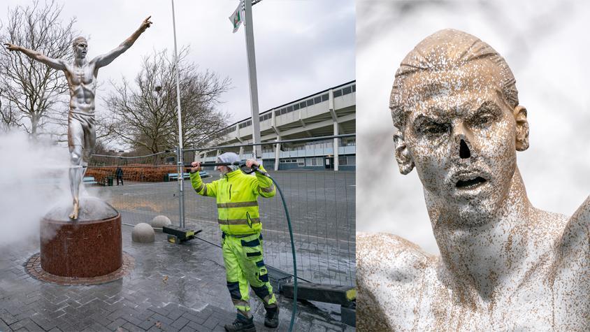 Zlatan Ibrahimovicin İsveçteki heykeli yıkıldı
