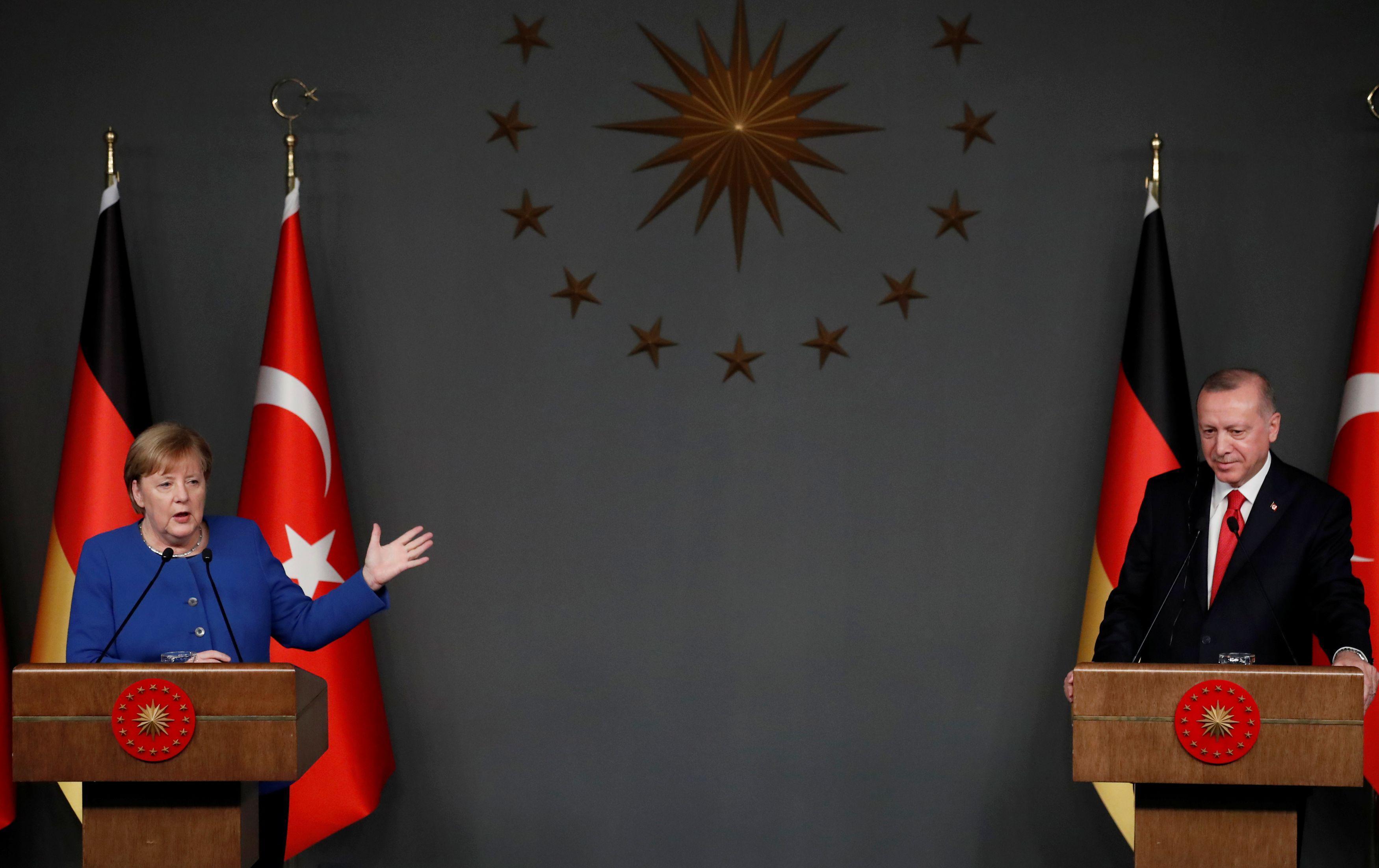 Erdoğan ile Merkelden ortak basın toplantısı