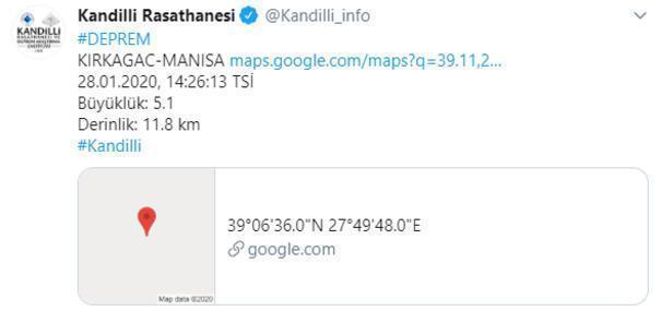 Manisada 5.1 büyüklüğünde deprem İstanbulda da hissedildi