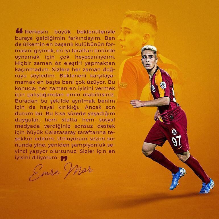 Emre Mordan Galatasaraya veda mesajı