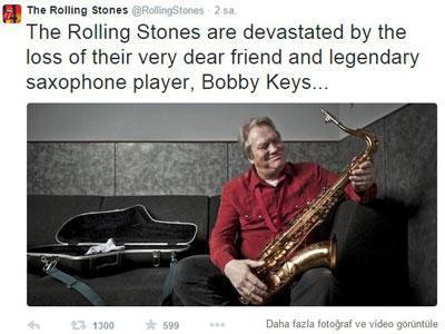 Rolling Stonesun saksafon ustası öldü