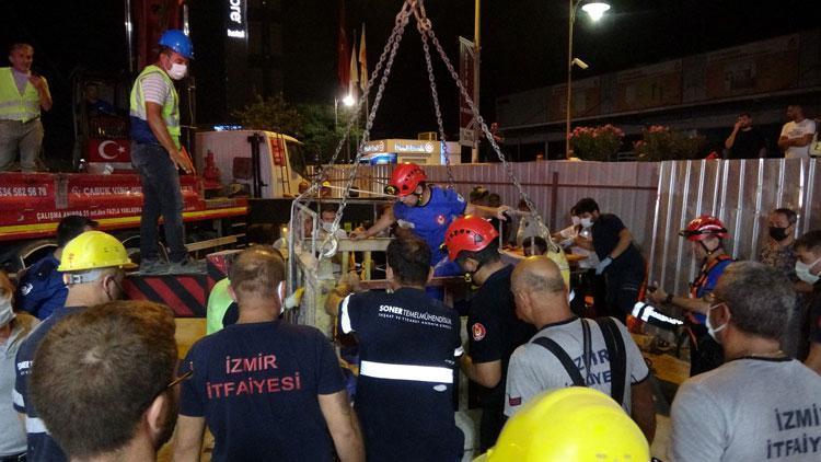 İzmir’de feci kaza Otomobil 25 metre yüksekliğindeki metro inşaatına düştü…